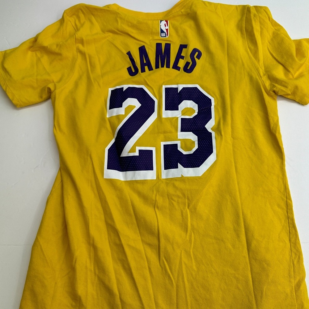 Lebron James Los Angeles Lakers Nike NBA Basketball Tee Shirt Dri-Fit Medium #23